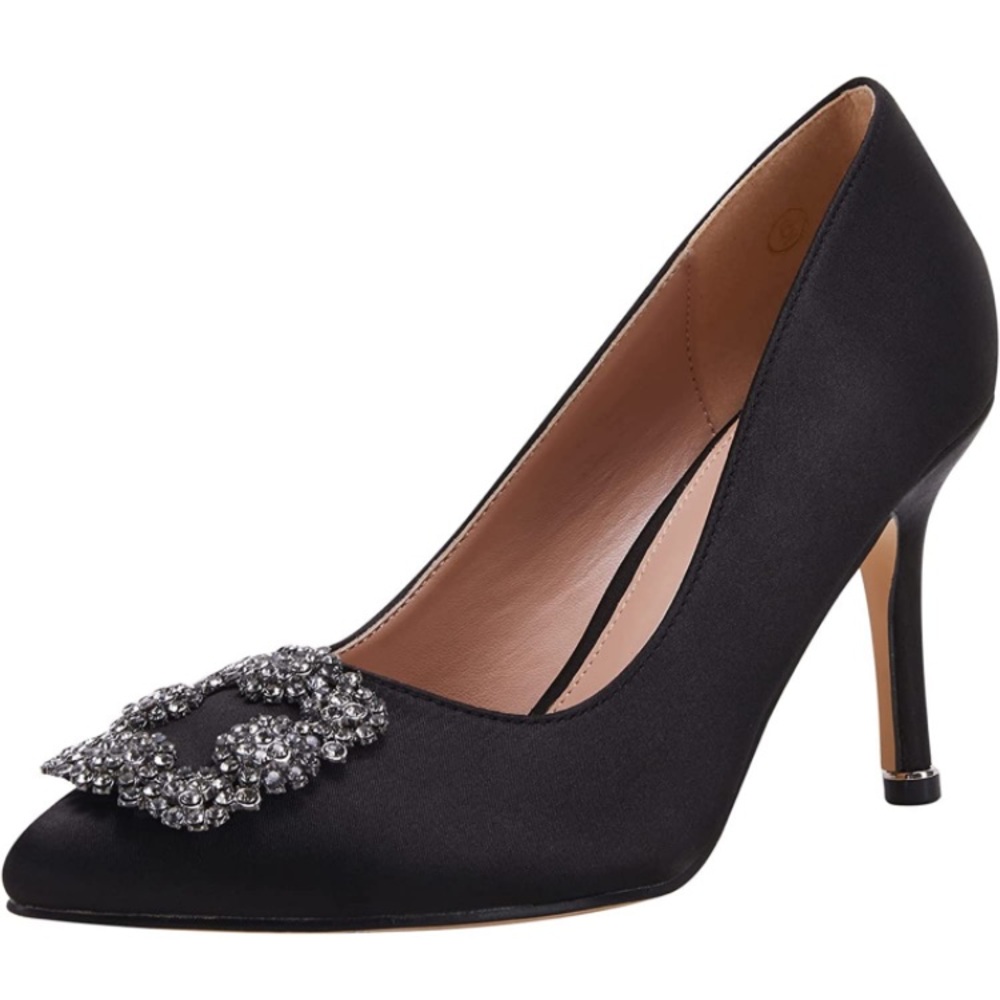 Stilleto Pumps with Jewel Buckle